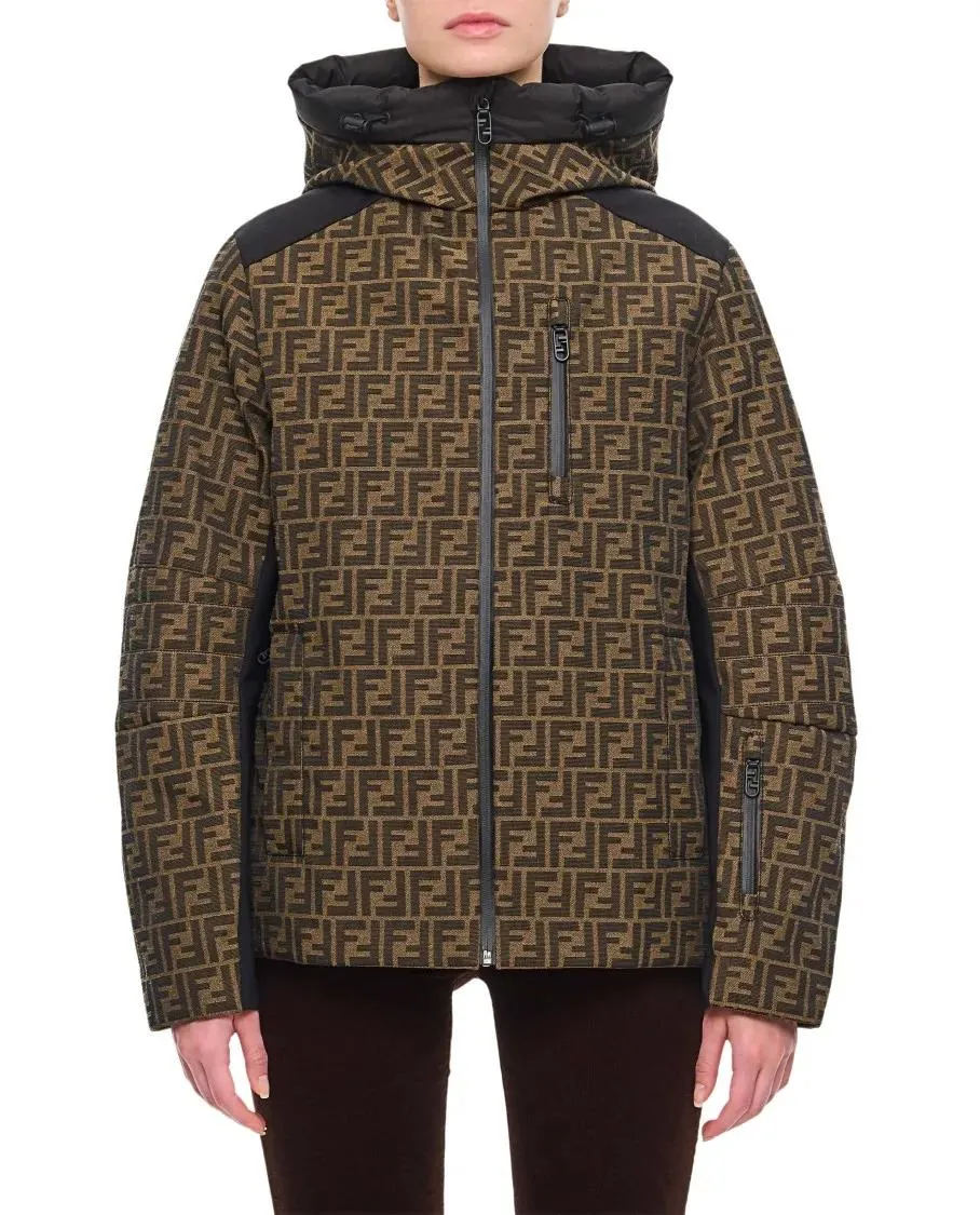   Fendi  Ski Canvas Logo Jacket Brown  Übergangsjacke 