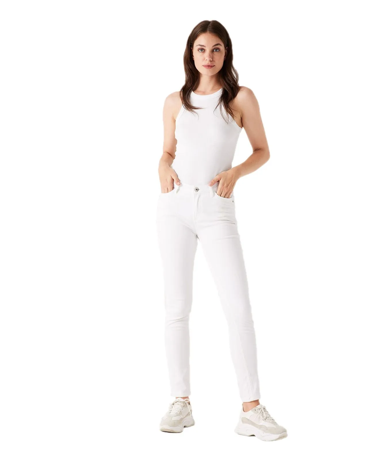 Garcia Celia Jeans Super-Slim Fit aus weißen Stretch-Denim