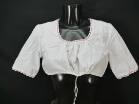Gr.42 Dirndlbluse weiß Bluse für Dirndl Gössl Baumwolle Spitze Stickerei B10381
