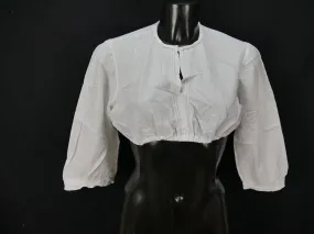 Gr.46 Dirndlbluse schlicht kleine Spitzen Bluse für Dirndl Trachtenbluse B7812