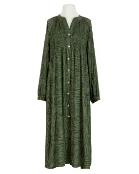 Hemdblusenkleid Zebraprint für Damen in  oliv von Made in Italy