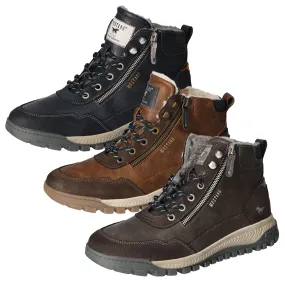 Mustang Herren Stiefelette sportlich mit Warmfutter und Reißverschluss
