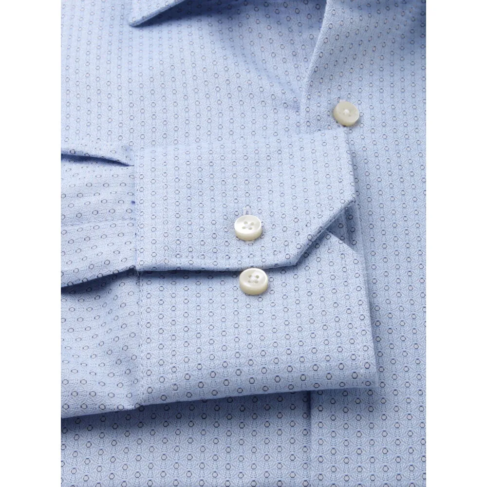 Slim Fit Herrenhemd hellblau mit feinen Tupfen 16210