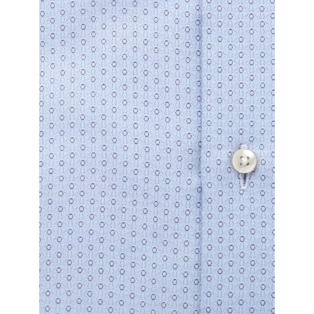 Slim Fit Herrenhemd hellblau mit feinen Tupfen 16210
