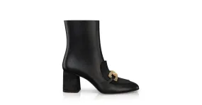 Stiefeletten mit Blockabsatz und Karree-Spitze 57400